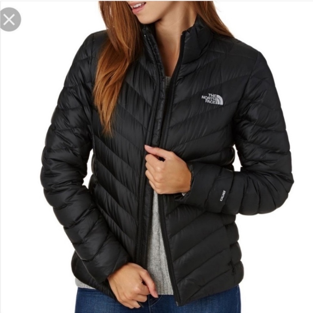 The North Face Flare 550 Goose Down Puffer Jacket Black Zip Up Ski Women’s Small